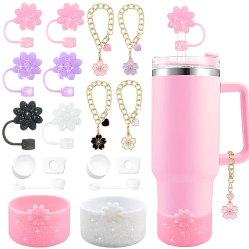Flower Silicone Accessories for Stanley Cups - 28 Colorful Set