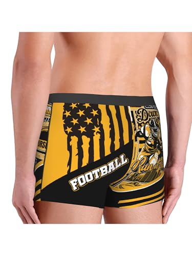 Football-Themed Men's Boxer Briefs - X-Large Gold Football