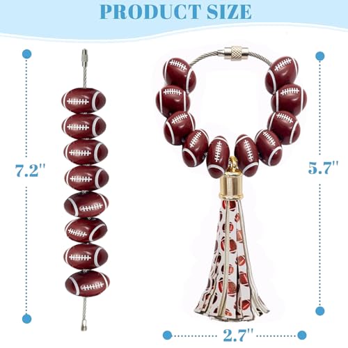 Football Sport Charms for Bogg Bag - Wooden Beads with Tassel