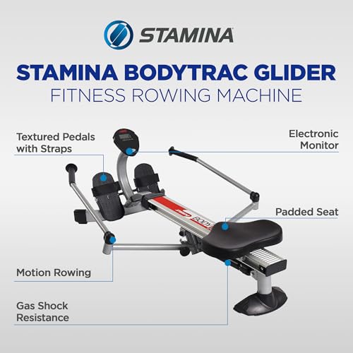Hydraulic Rowing Machine - Stamina BodyTrac Glider 1050 - 250 Lbs Capacity