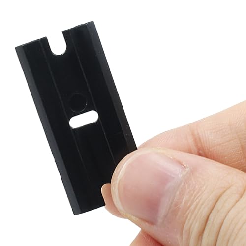 100pcs Plastic Razor Blades, Double Edged Plastic Blades, Safety Glass Scraper Blades for Cleaning Glass Removing Adhesive Residue(Black)