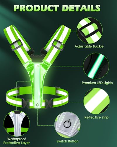 LED Reflective Vest for Running, Cycling & Walking - 5 Colors