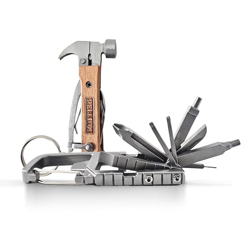 Multi Tool Prizes [17-in-2] for Adults - Multi Tool for Men, Multitool, Small Hammer, Small Tools, Hammer Multitool, Gifts for Men, Dad, Husband, Camping, Bottle opener, retrieve card pin