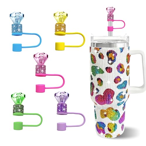 Bling Diamond Straw Cover Set - Rhinestone Topper for Stanley - Color A