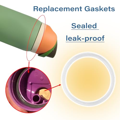 6 Pcs Silicone Sealing Gasket Replacement for Water Bottle Lids - Clear