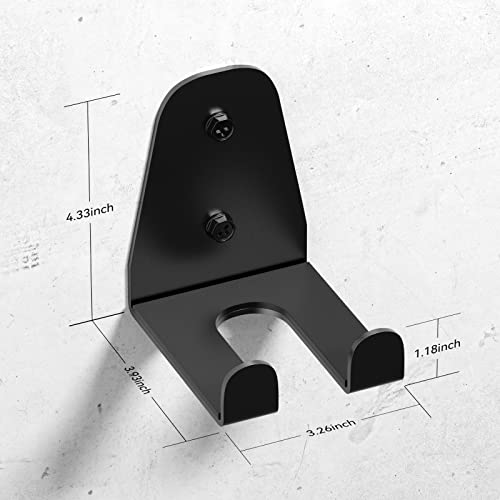 Barbell Wall Mount Rack - Vertical Hanger for 33mm Bars - Black 1 Hook