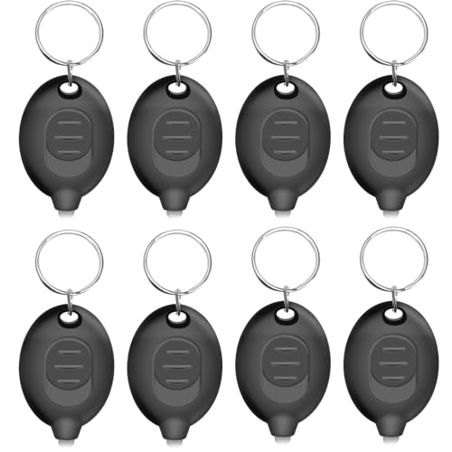 Ultra Bright Mini LED Keychain Flashlight - 8PCS Black