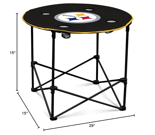 Pittsburgh Steelers Portable Round Table with Cup Holders