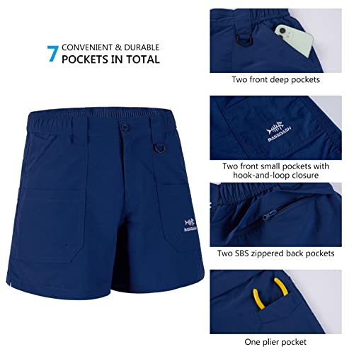 BASSDASH Youth 5" Water-Resistant Quick Dry Cargo Shorts X-Small Dark Blue