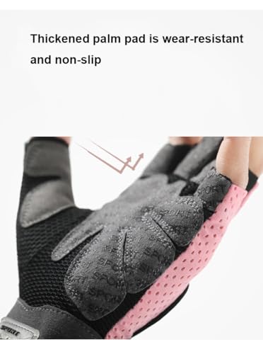 Fingerless Gym Gloves for Women - Breathable Weightlifting Grip - Pink, Medium