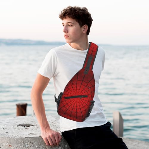 YOZIRIBO Spider Web Crossbody Sling Bag for Men Women Boys Girls Travel Hiking