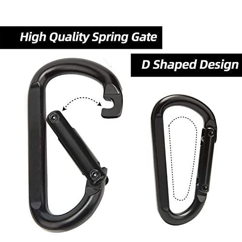 Heavy Duty Carabiner Clips - 3" Iron Hooks, 2pcs for Camping & Hiking