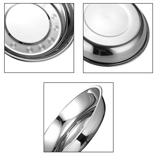 Eslite 9-Inch 18/10 Stainless Steel Dinner Plates - Set of 6