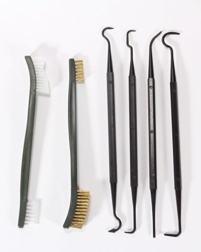 6-Piece Firearm Cleaning Pick and Brush Set - Brass and Nylon