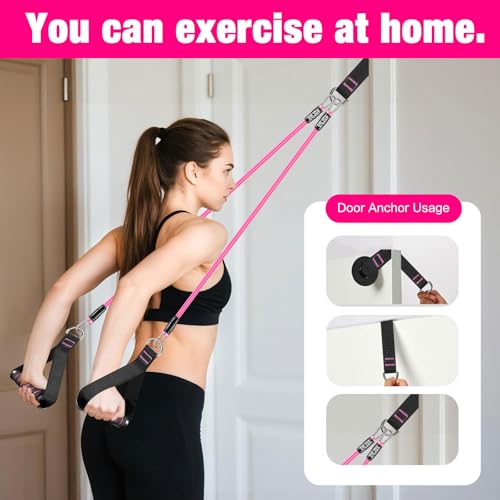 Pilates Bar Kit with Stackable Resistance Bands for Full Body Workout