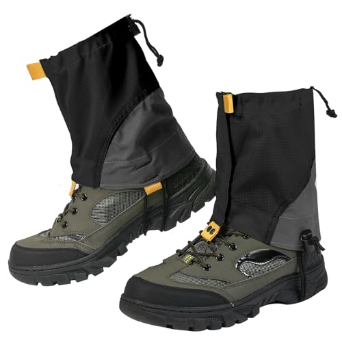 Lightweight Adjustable Waterproof Hiking Gaiters for Men & Women - Black