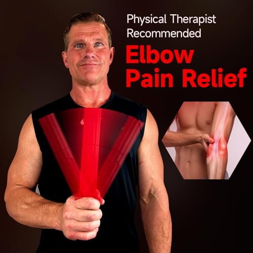 Tennis Elbow Therapy Bar - 4 Piece Resistance Set - Yellow, Green, Blue, Red