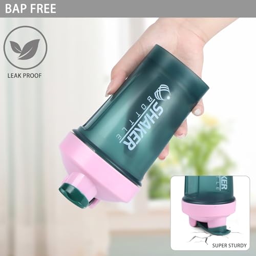 400ml Protein Shaker Bottle with Mixing Ball - Green