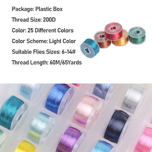 Fly Tying Thread 25 Colors for Fly Fishing Lures & Flies DIY Materials