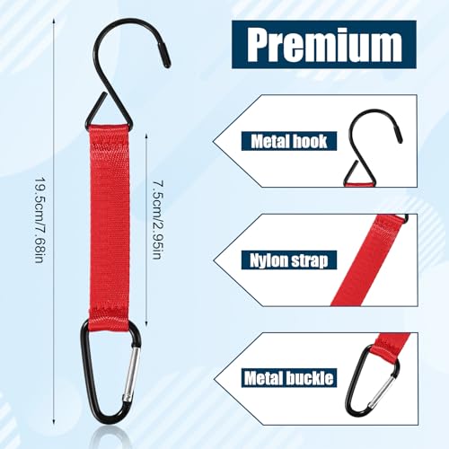 Fence Hooks - Durable Nylon & Aluminium Alloy - Red - Pack of 2