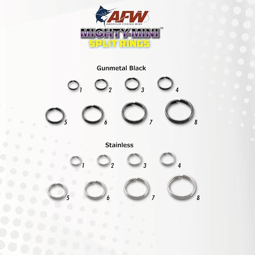 Mighty Mini Fishing Split Rings - Gunmetal Black, #6, 120 lb Test, 6 pcs