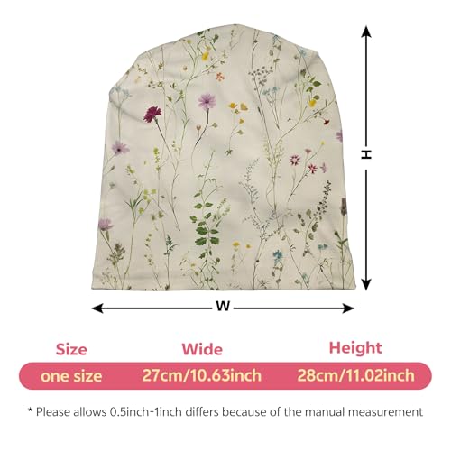 Slouchy Chemo Cap Beanie - Floral Soft Headwear for Men & Women