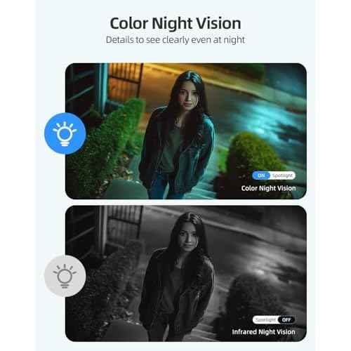 Rocktone Solar Security Cameras Wireless Outdoor, 2K Battery Powered WiFi Cameras for Home Security with AI Motion Detection, Color Night Vision, 2-Way Talk, Siren Alarm, IP66, Cloud/SD Storage