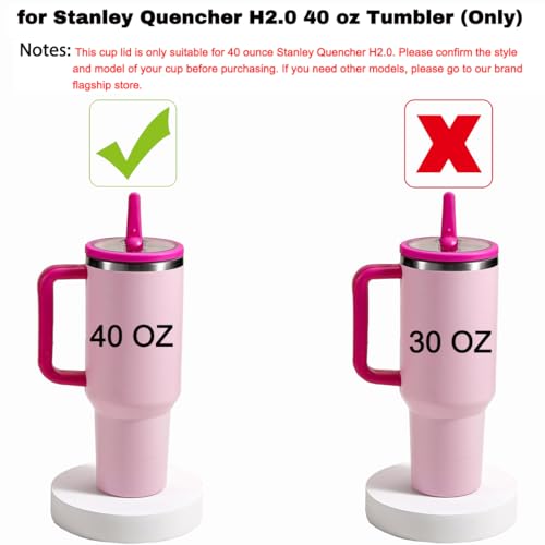 2 Pack Leak Proof Replacement Lids for 40 oz Tumblers with Straws