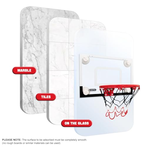 Indoor Mini Basketball Hoop with Suction Cups - Black & White