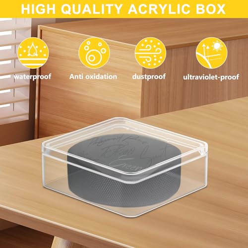 Hockey Puck Display Cases - Clear Acrylic Cube (3 PCS)