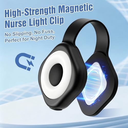 Rechargeable Nurse Clip-On Light with 3 Color Modes - F-Black