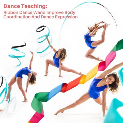 10PCS Dance Ribbons Set - Gymnastics Wand for Artistic Dance, Small