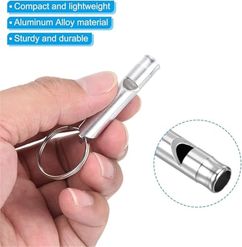 Extra Loud Aluminum Survival Whistle Set - 3 Pack with Key Rings