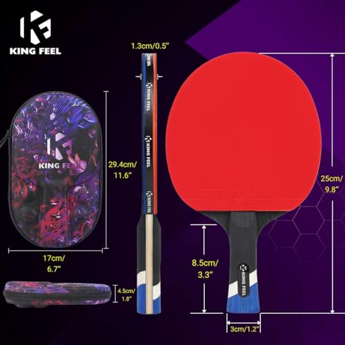 KingFeel 7-Ply Carbon Fiber Ping Pong Paddle ITTF Approved Performance Blade