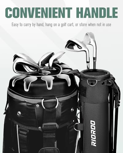 Lightweight Golf Stand Bag for 7 Clubs with Cooler Pocket - Black