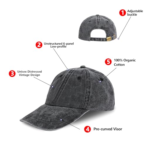 Unisex Soft Cotton Dad Hat Baseball Cap - Black
