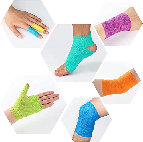 Self-Adhesive Bandage Wrap - 12 Pack 1" x 5 Yards