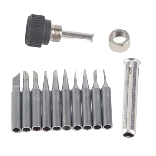 Generic 0B Sol Solder N Tips 900MT Soldering Station Tool 10 T These Soldering Tips Are Suitable for 936, 937, 93 Ips 1 Retaining Sleeve (10pcs soldering iron tip + soldering