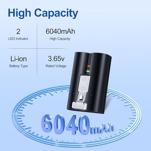 2 Packs for Ring Battery 6040mAh Replacement Video Doorbell Battery and 3-Channel Charger Station Compatible with Video Doorbell 2/3/4/3 Plus,Stick Up Cam,Spotlight Cam,Peephole Cam