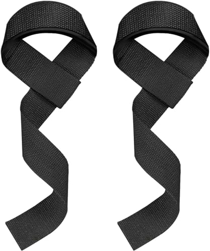 Padded Neoprene Weightlifting Straps for Power Lifting - Black