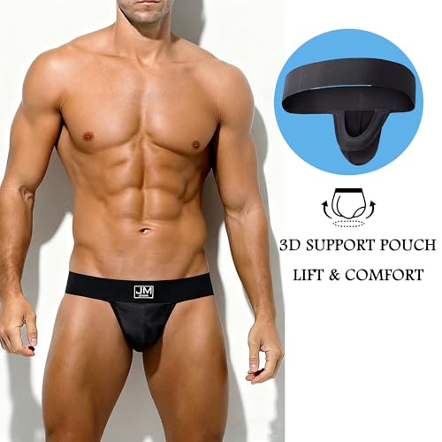 Men's Comfort Jock Strap Athletic Supporter - Medium Black