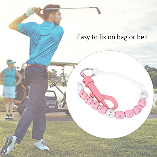 Portable Golf Score Counter with Shiny Stone Buckle - Pink