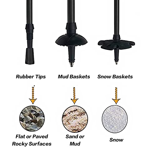 Replacement Rubber Tips for Hiking Poles - Set of 6