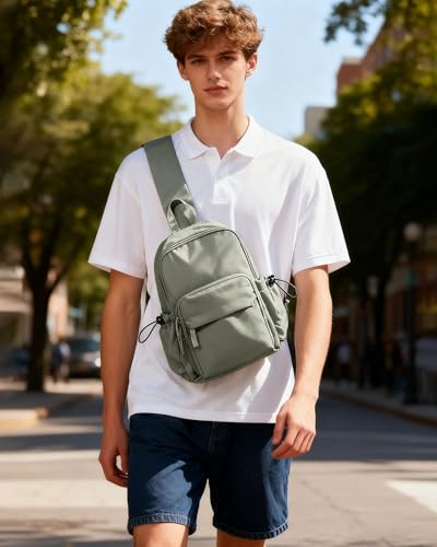 Sling Crossbody Bag for Men & Women - Small Tactical Backpack - Green