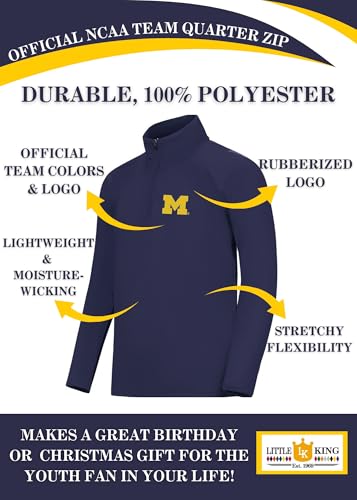 Michigan Wolverines Youth 1/4 Zip Pullover Wind Shirt - Small