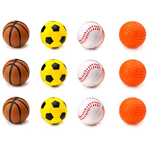 Soft Rubber Foam Cat Toy Balls - 12 Pack for Indoor Play