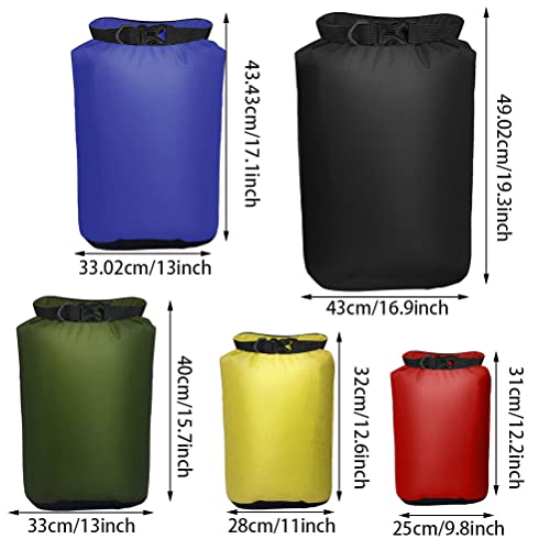 Waterproof Dry Bag Set 5 Pack - Multicolor Waterproof Storage Bags for Travel Camping