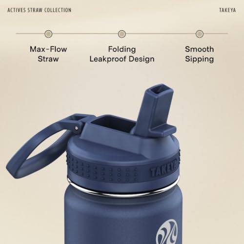 Takeya 32 oz Stainless Steel Water Bottle with Straw Lid - Blush, Insulated & Leakproof