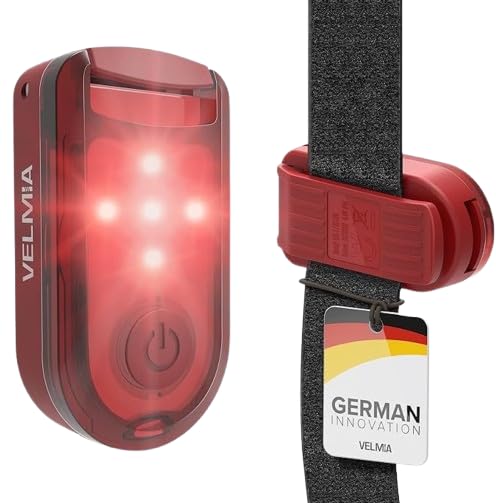 Clip-On LED Running Light - 2 Pack Safety Strobe for Runners - Ruby Red