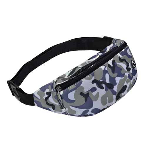 Water-Repellent Fanny Pack for Men & Women - Blue Camo